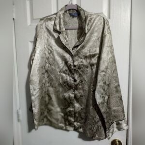 Snake Print Loungewear Set Gray And Tan Size Extra Large